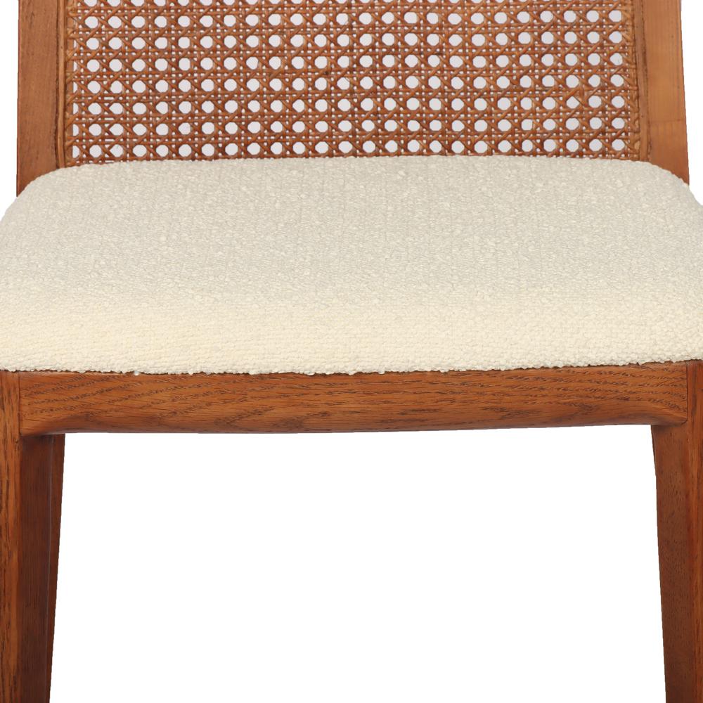 Cane Dining Chair - Oyster Linen/Black Frame. Picture 17