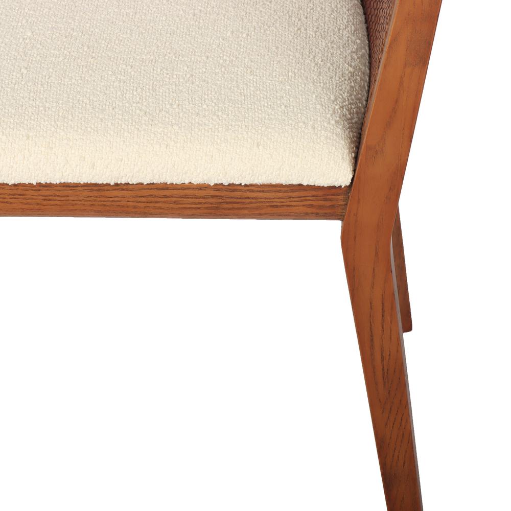Cane Dining Chair - Oyster Linen/Black Frame. Picture 20