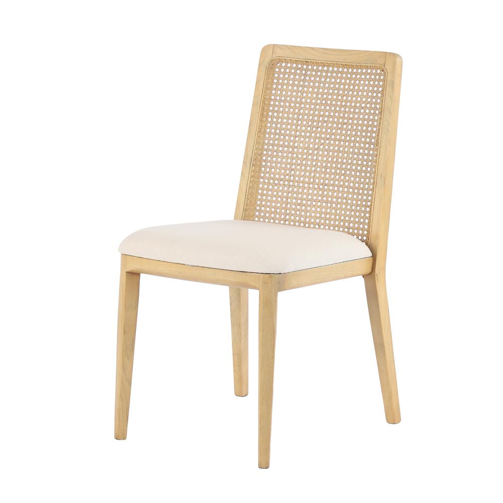 Cane Dining Chair - Oyster Linen/Black Frame. Picture 22