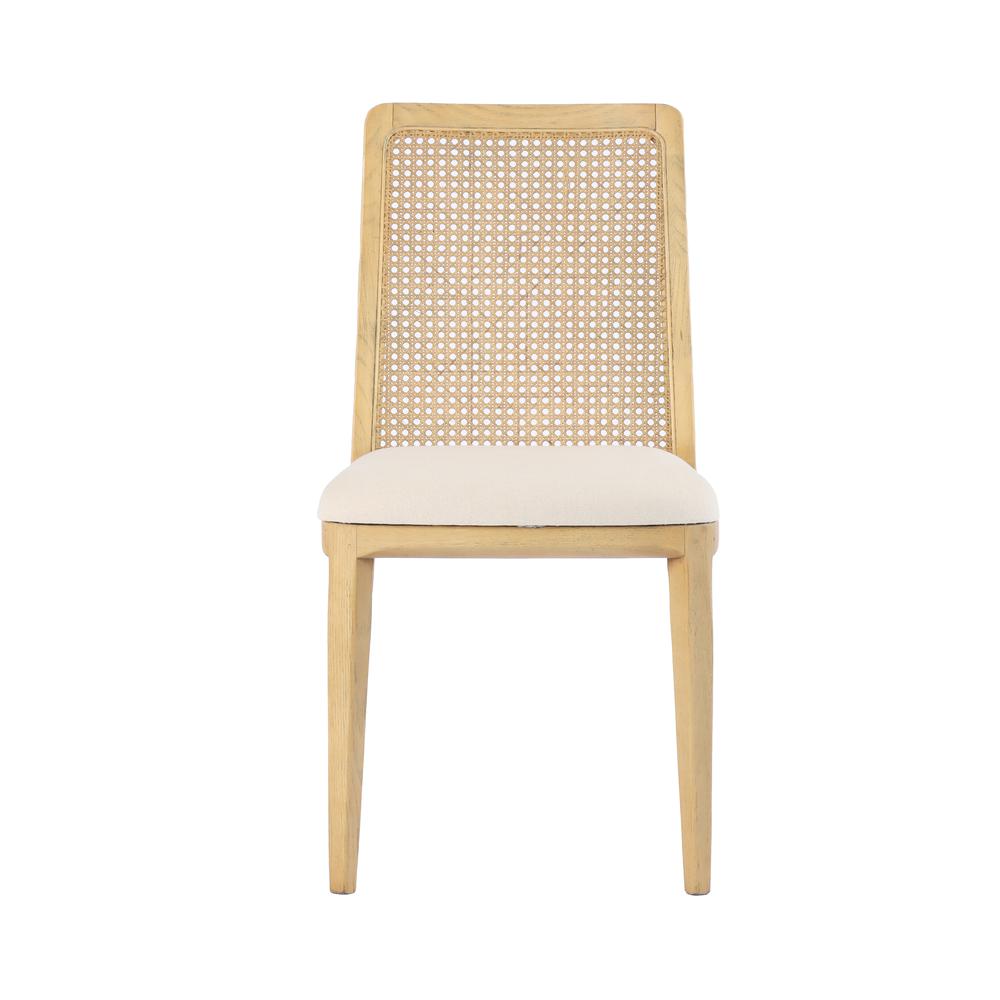 Cane Dining Chair - Oyster Linen/Black Frame. Picture 23