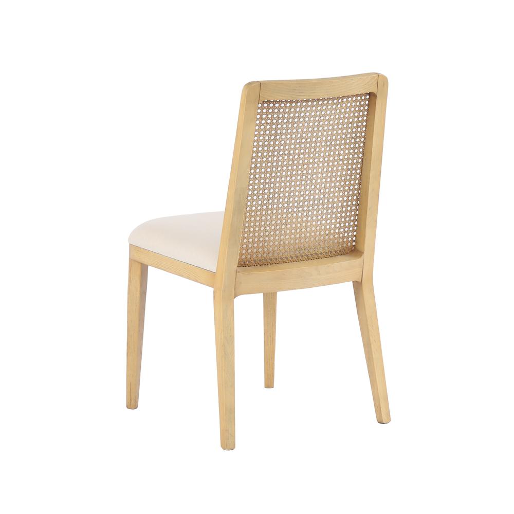 Cane Dining Chair - Oyster Linen/Black Frame. Picture 25