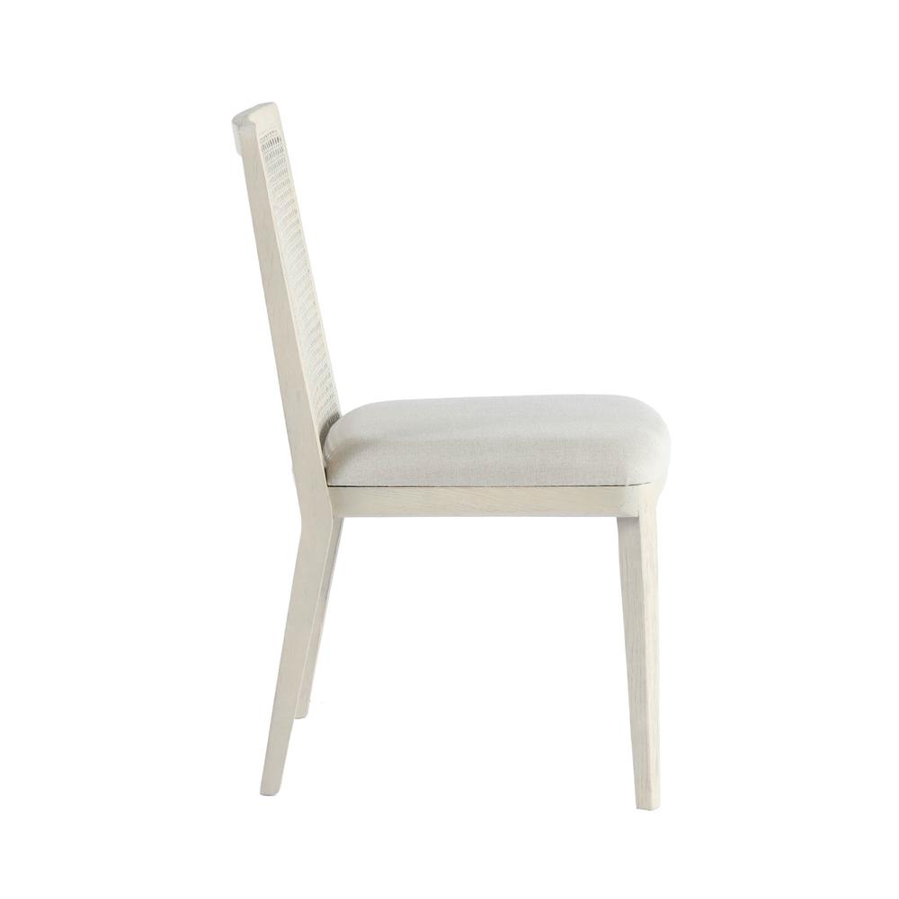 Cane Dining Chair - Oyster Linen/Black Frame. Picture 45