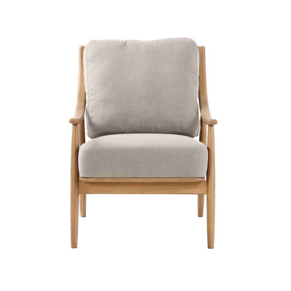 Kinsley Club Chair - Light Linen Cushions / Natural Frame. Picture 2