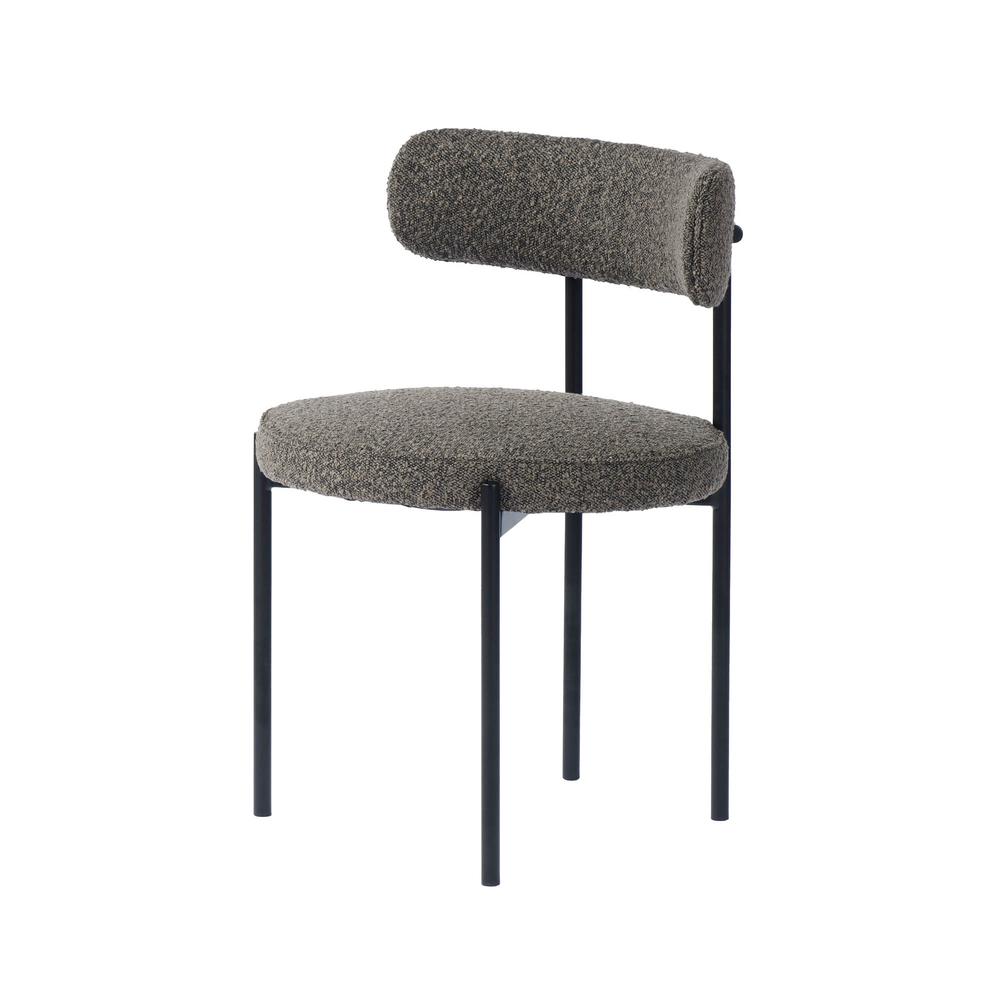 Cleo Dining Chair - Brown Boucle. Picture 1