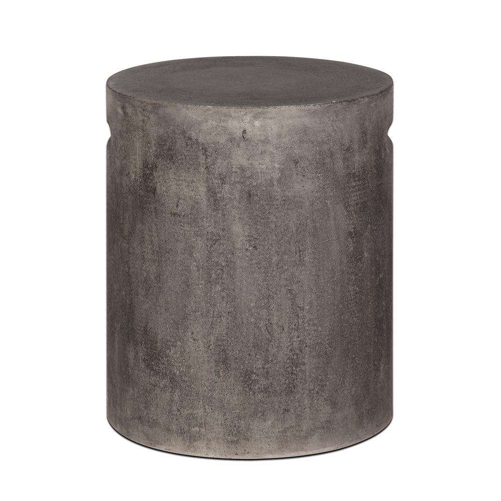 Concrete Round Side Table With Handle - Dark Grey. Picture 3