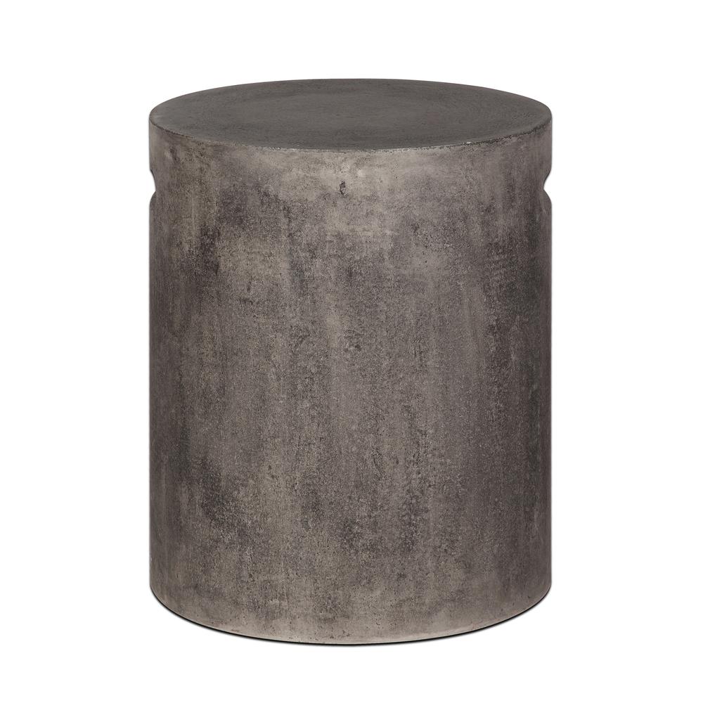 Concrete Round Side Table With Handle - Dark Grey. Picture 6