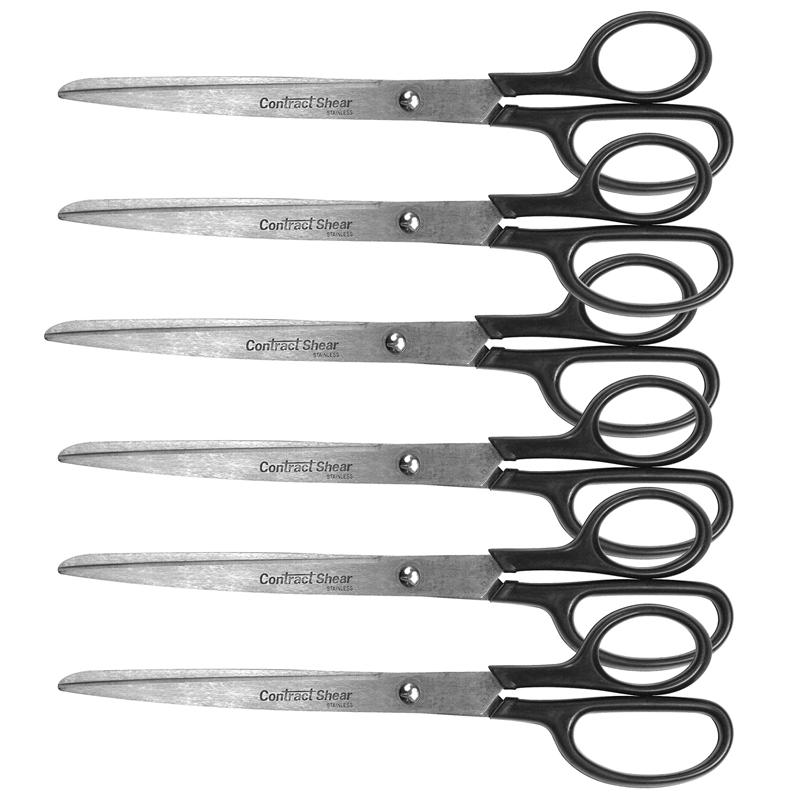 Contract Stainless Steel Scissors 9", Black, Pack of 6. Picture 2