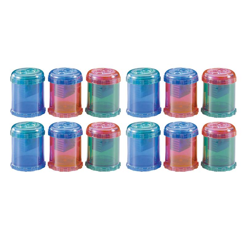 Manual 2-Hole Pencil and Crayon Sharpener, Assorted Colors, 12 Per Pack. Picture 2