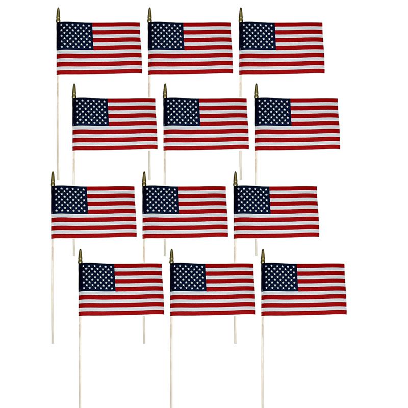 Verona Brand U.S. Miniature Flag, 8" x 12", Pack of 12. Picture 2