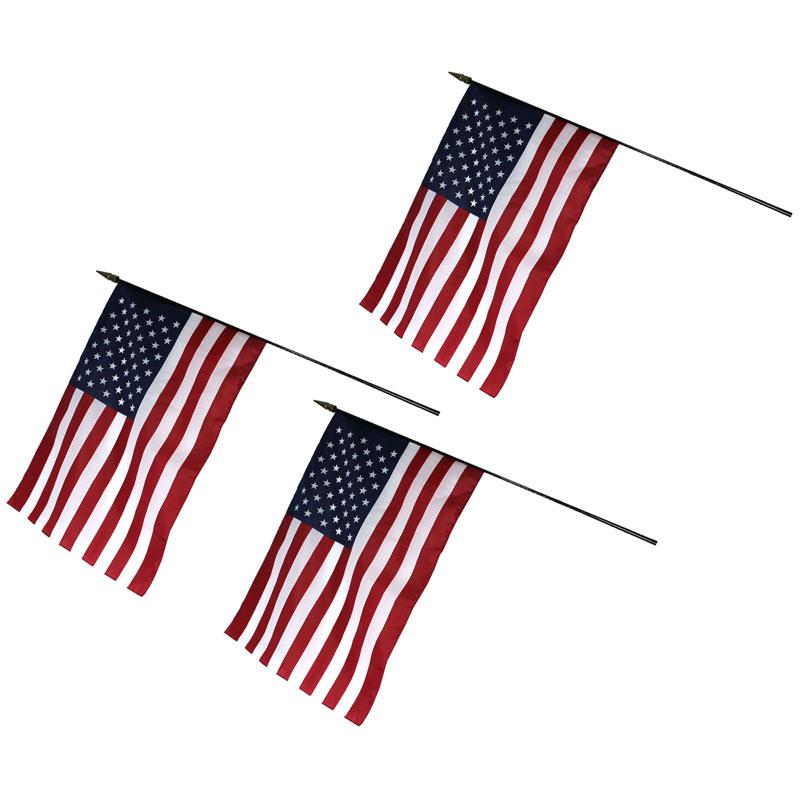 U.S. Classroom Flag, 16" x 24" with Staff, Pack of 3. Picture 2