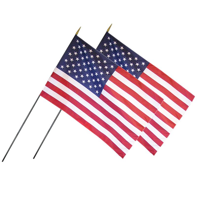 U.S. Classroom Flag, 24" x 36" with Staff, Pack of 2. Picture 2