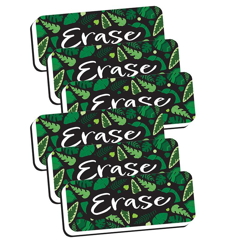Magnetic Whiteboard Eraser, Greenery with Erase, 2" x 5", Pack of 6. Picture 2