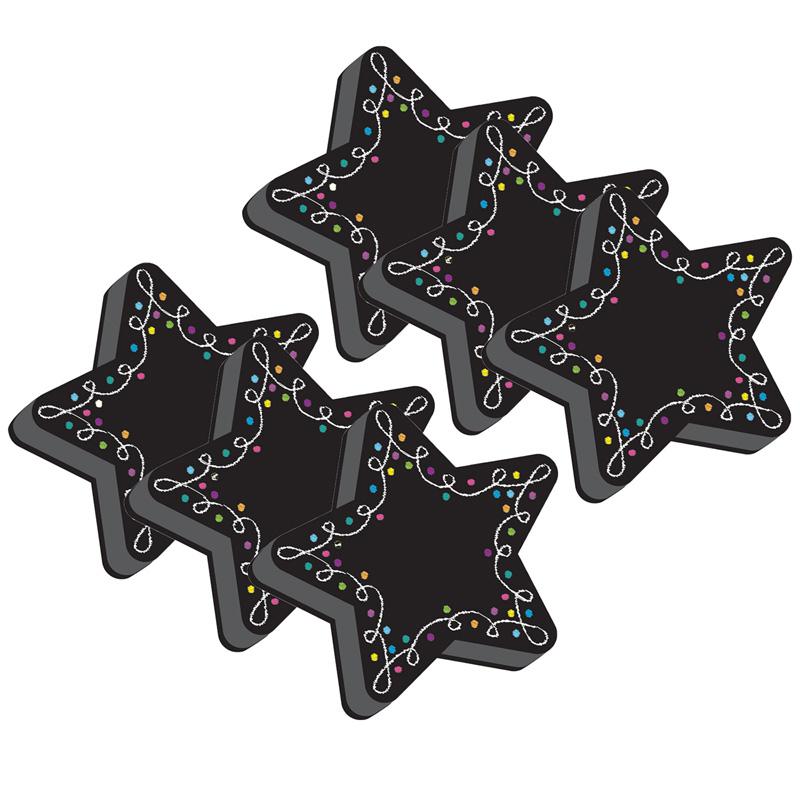 Magnetic Whiteboard Erasers, Star Chalk, Pack of 6. Picture 2