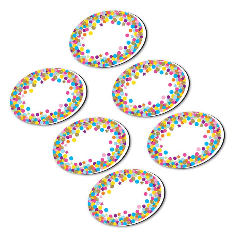 Magnetic Whiteboard Eraser, Oval Confetti, Pack of 6. Picture 2