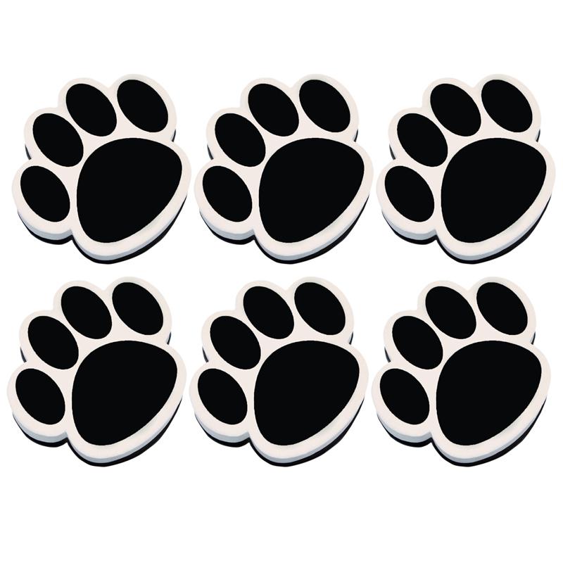 Magnetic Whiteboard Eraser, Black Paw, Pack of 6. Picture 2