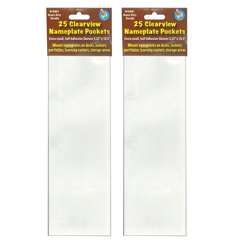 Clear View Self-Adhesive Extra Small Name Plate Pocket25 Per Pack, 2 Packs. Picture 2