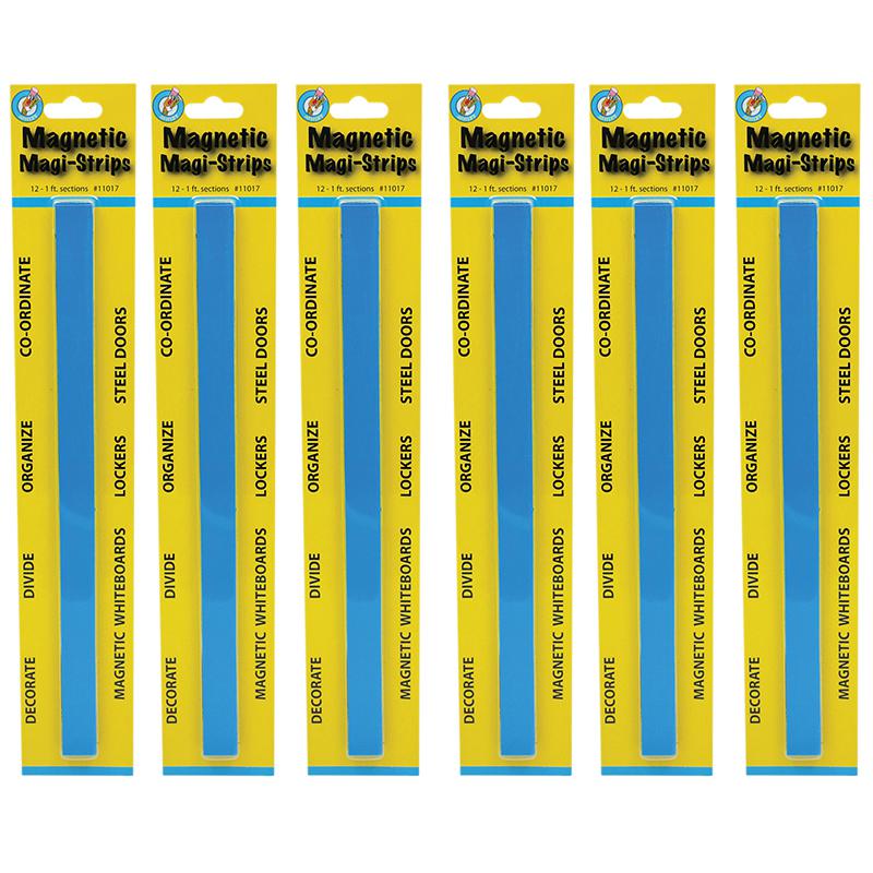 Magnetic Magi-Strips, Blue, 12 Feet Per Pack, 6 Packs. Picture 2