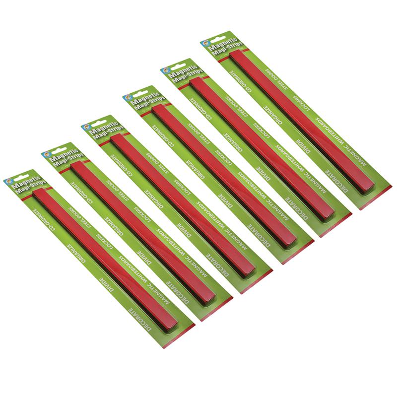 Magnetic Magi-Strips, Red, 12 Feet Per Pack, 6 Packs. Picture 2
