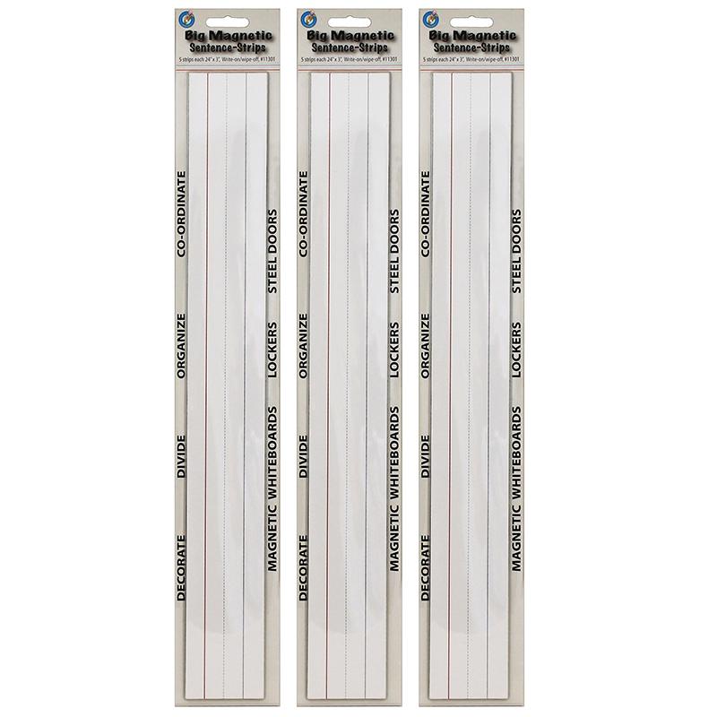 Big Magnetic Sentence Strips, 3" x 24", 5 Per Pack, 3 Packs. Picture 2