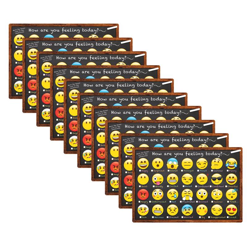 Smart Poly Chart, 13" x 19", Emotions Icon How Are You Feeling, Pack of 10. Picture 2