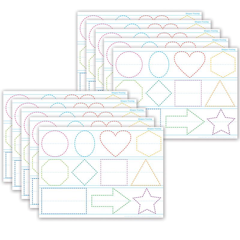 Smart Poly PosterMat Pals Space Savers, 13" x 9-1/2", Shapes Tracing, Pack of 10. Picture 2