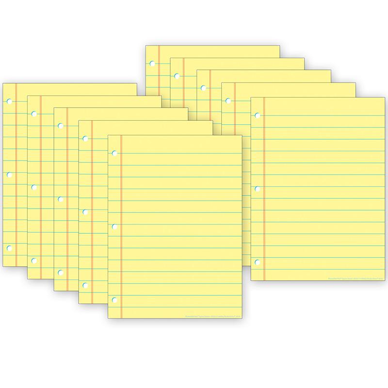 Smart Poly PosterMat Pals Space Savers, Yellow Notebook Paper, Pack of 10. Picture 2