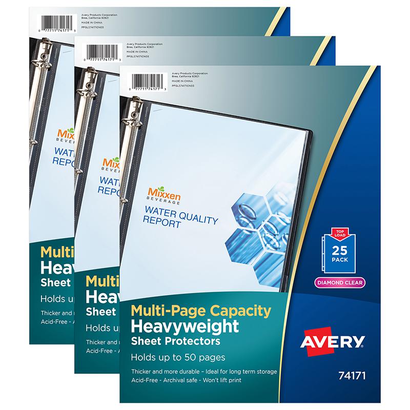 Clear Heavyweight Multi-Page Capacity Sheet Protectors,  3 Packs. Picture 2