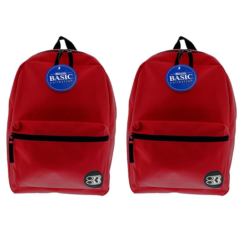 Basic Backpack 16" Burgundy, Pack of 2. Picture 2