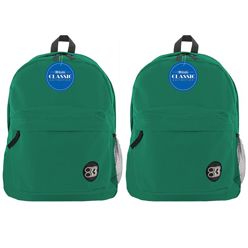 Classic Backpack 17" Green, Pack of 2. Picture 2