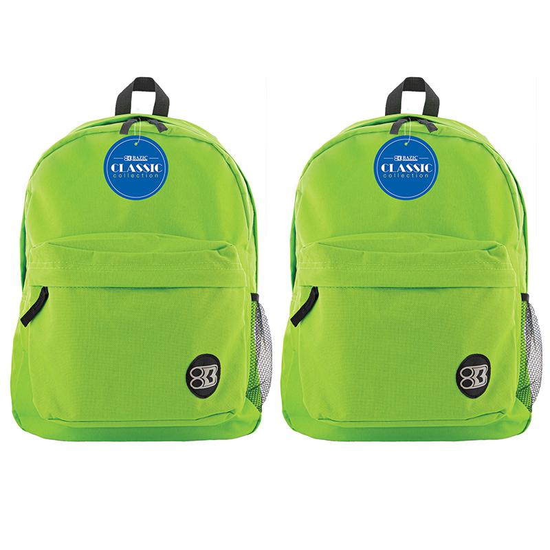 Classic Backpack 17" Lime Green, Pack of 2. Picture 2