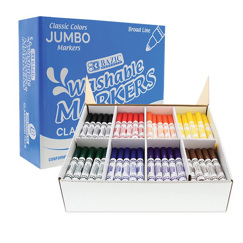 Washable Markers, Jumbo Classroom Pack, 200 Count, 8 Colors. Picture 2