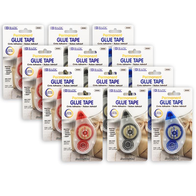 Permanent Glue Tape, 8mm x 8m, Pack of 12. Picture 2