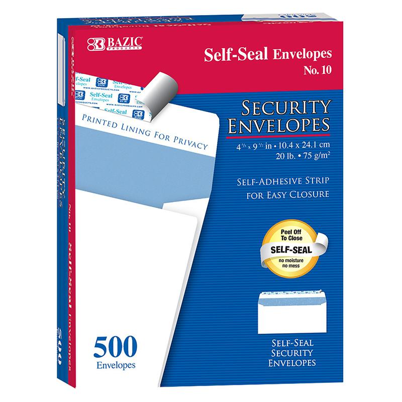 #10 Self-Seal Security Envelopes, Pack of 500. Picture 2