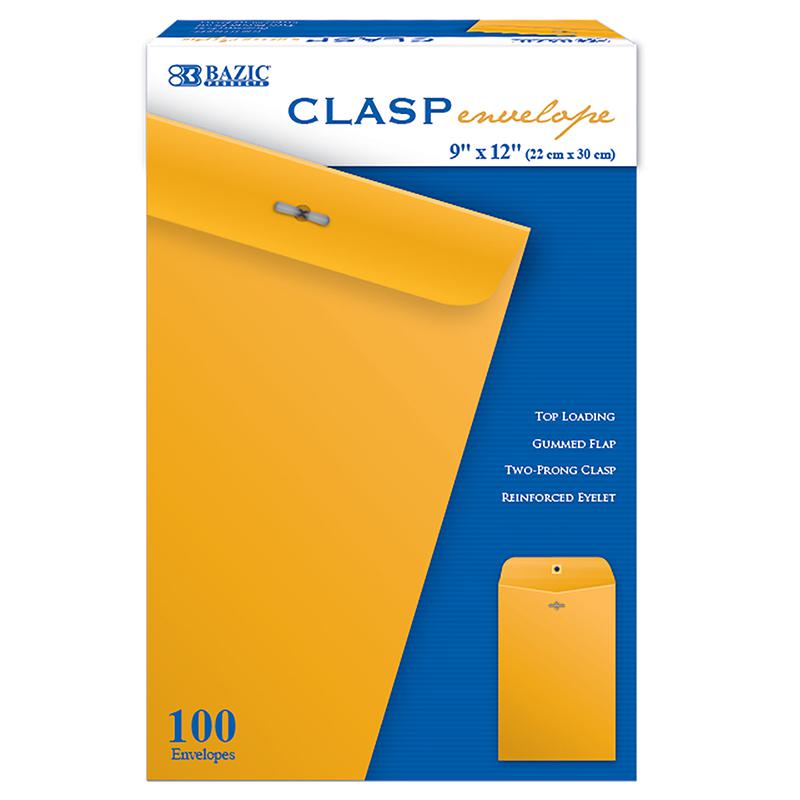 Clasp Envelopes, 9" x 12", Pack of 100. Picture 2