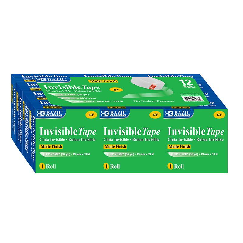 Tape Refill, Invisible Tape, 3/4" x 1000", 12 Rolls. Picture 2