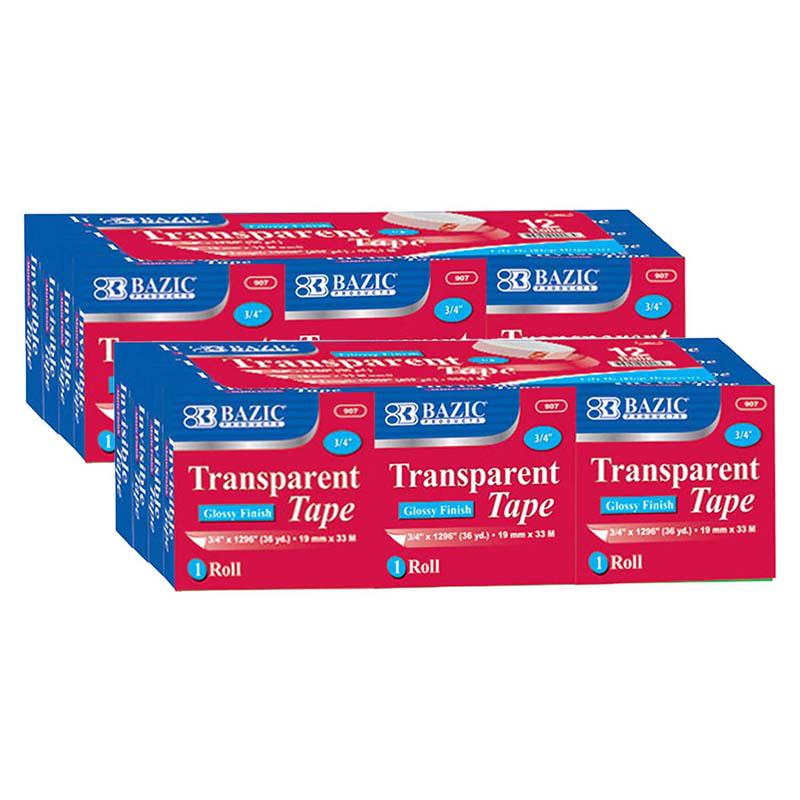 Tape Refill, Transparent Tape, 3/4" x 1296", 12 Per Pack, 2 Packs. Picture 2
