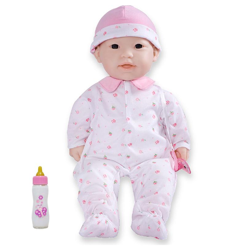 La Baby Soft 16" Baby Doll, Pink with Pacifier, Asian. Picture 2