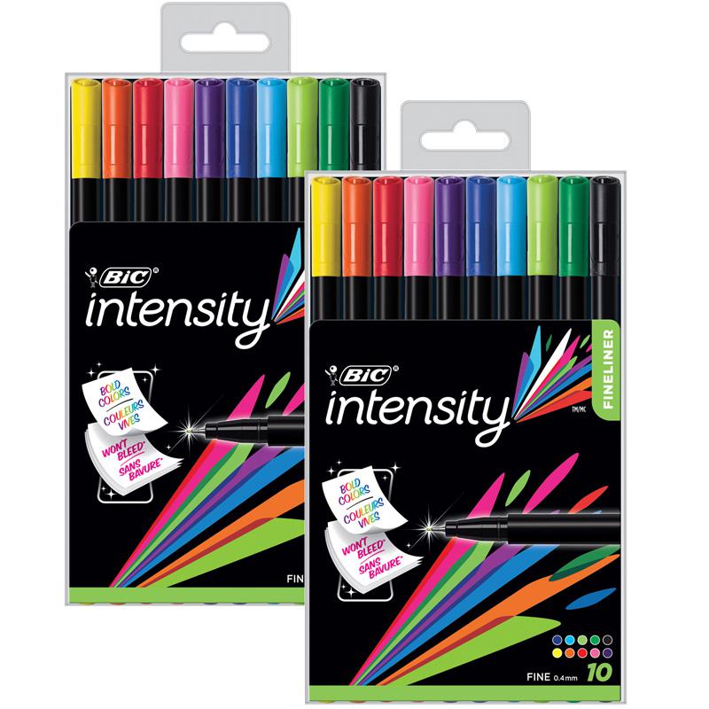 Intensity Fineliner Marker Pen, Fine Point (0.4mm), 10 Per Pack, 2 Packs. Picture 2