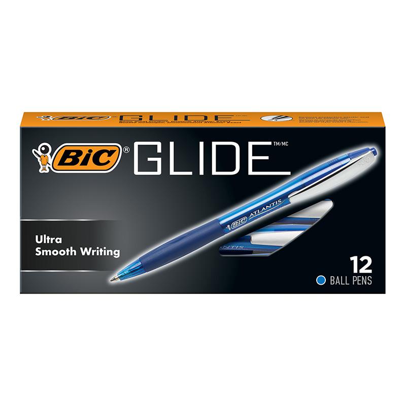 Glide Retractable Ball Pen, Medium Point (1.0 mm), Blue, 12-Count. Picture 2