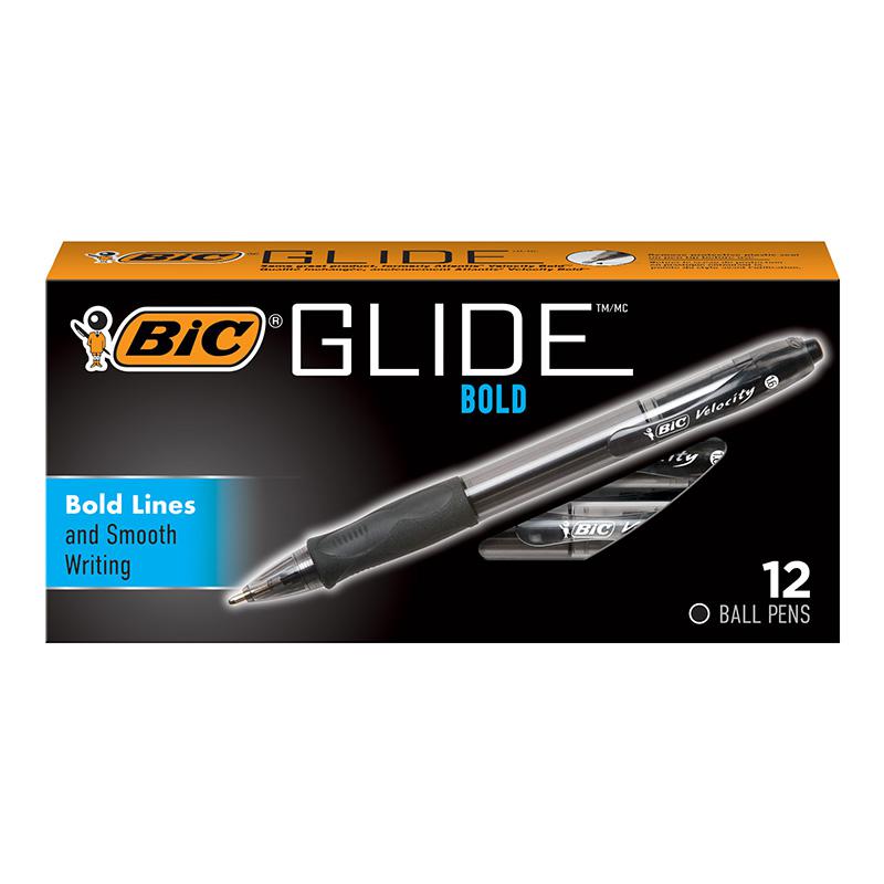 Glide Bold Retractable Ball Point Pen, Bold Point (1.6mm), Black, 12-Count. Picture 2