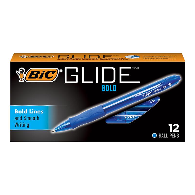 Glide Bold Retractable Ball Point Pen, Bold Point (1.6mm), Blue, 12-Count. Picture 2