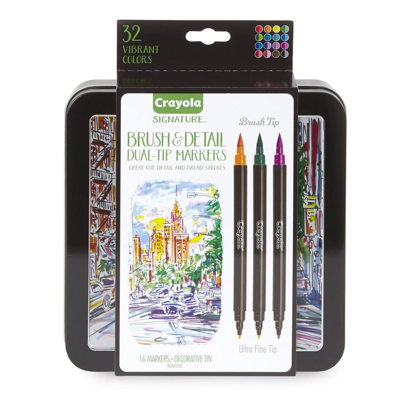 Signature Brush & Detail Dual-Tip Markers, Pack of 16. Picture 2