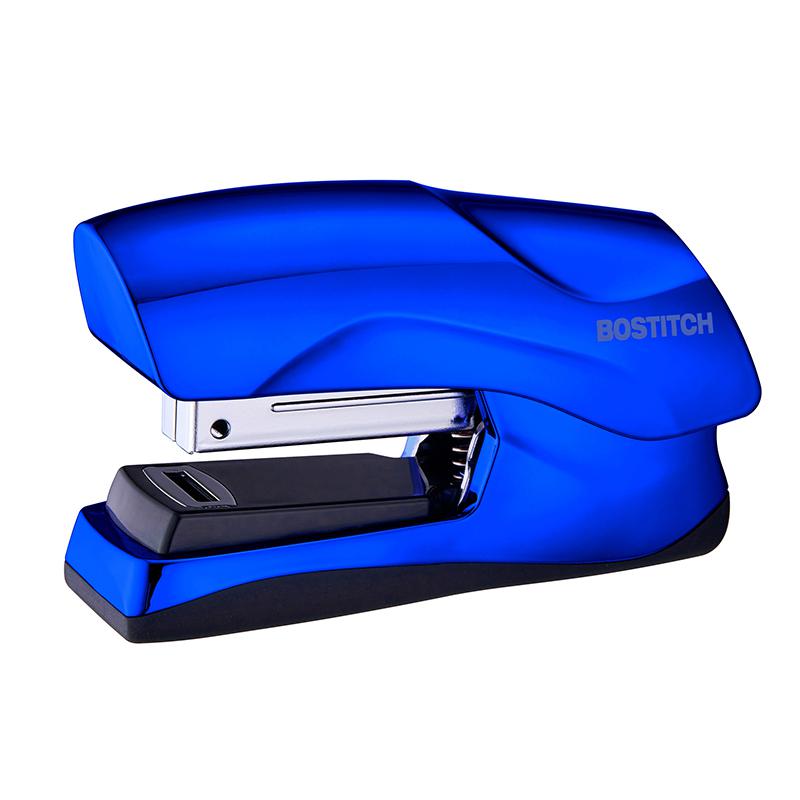 Flat Clinch Stapler, 40 Sheets, Metallic Blue. Picture 2