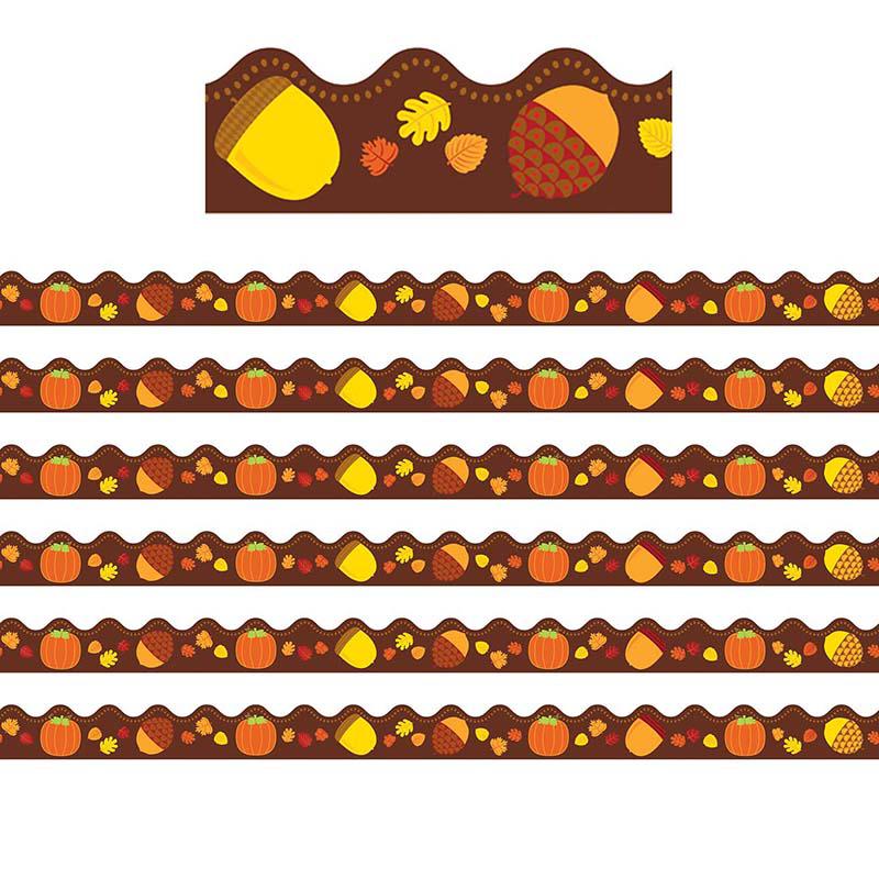 Acorns & Pumpkins Scalloped Border, 39 Feet Per Pack, 6 Packs. Picture 2