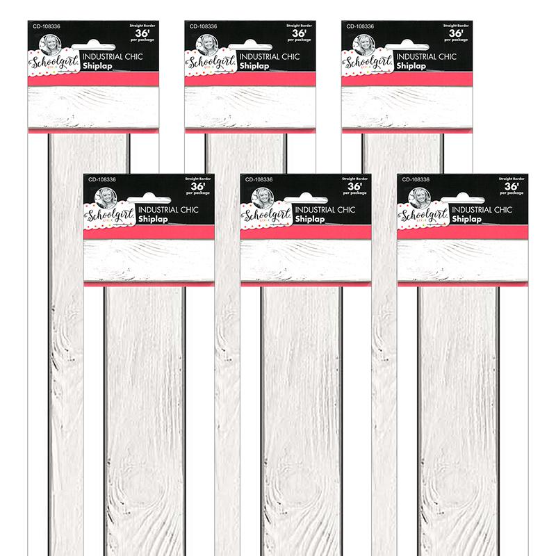 Industrial Chic Shiplap Straight Border, 36 Feet Per Pack, 6 Packs. Picture 2