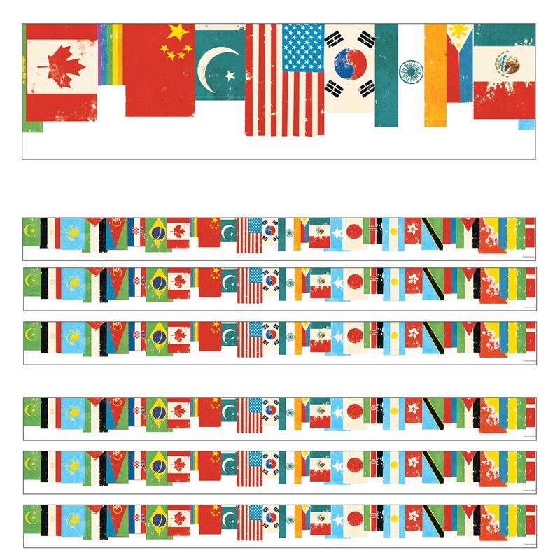 All Are Welcome Flags Straight Borders, 36 Feet Per Pack, 6 Packs. Picture 2