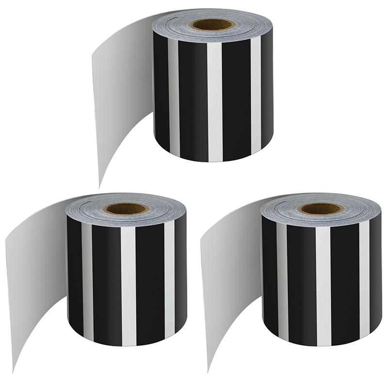 Black and White Vertical Stripes, 65 Ft Per Roll, Pack of 3. Picture 2