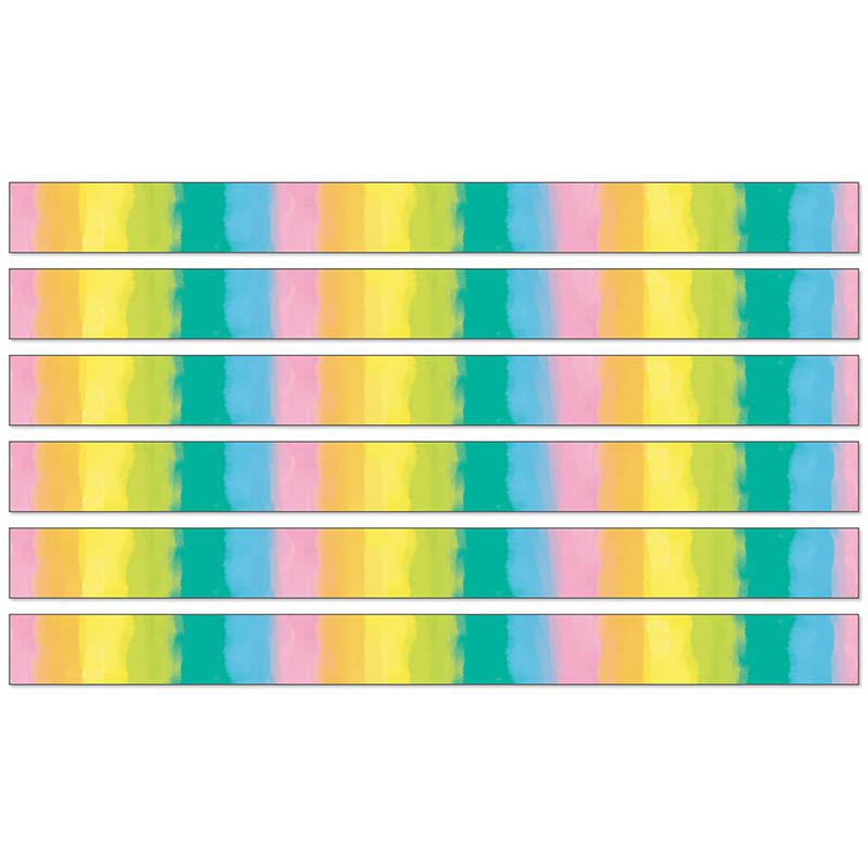 Creatively Inspired Watercolor Straight Borders, 36 Feet Per Pack, 6 Packs. Picture 2