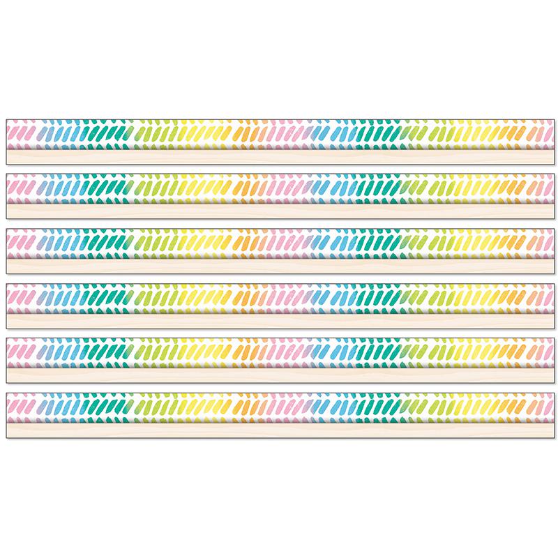 Creatively Inspired Watercolor Chevron Straight Borders, 36 Ft Per Pack, 6 Packs. Picture 2