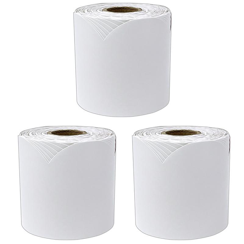 White Rolled Scalloped Bulletin Board Borders, 65 Feet Per Roll, Pack of 3. Picture 2